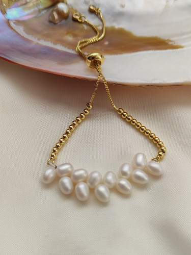 دستبند آسانسوری مروارید پرورشی گندمی